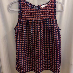 Kenar Sleeveless Navy with Red Anchor Nautical Blouse